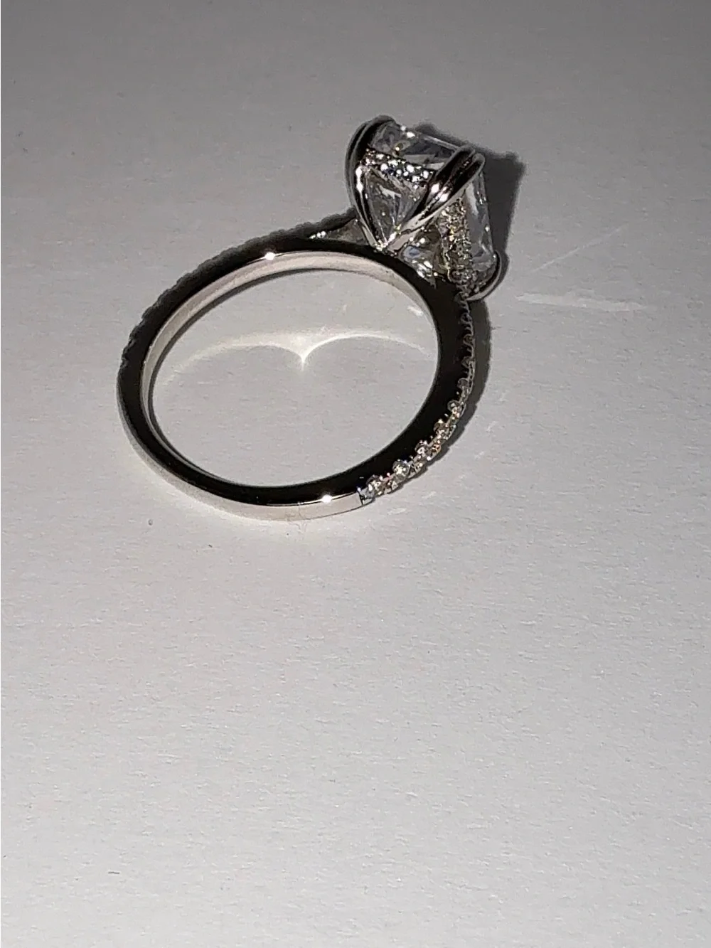 925 Sterling Silver 4.5CT Radiant Cut Cubic Zirconia Ring Sz 7.5